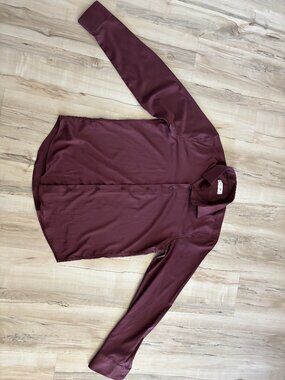 Sette Fratelli Slim Fit Dress Shirt Men’s Large Burgundy Button Up Long Sleeve